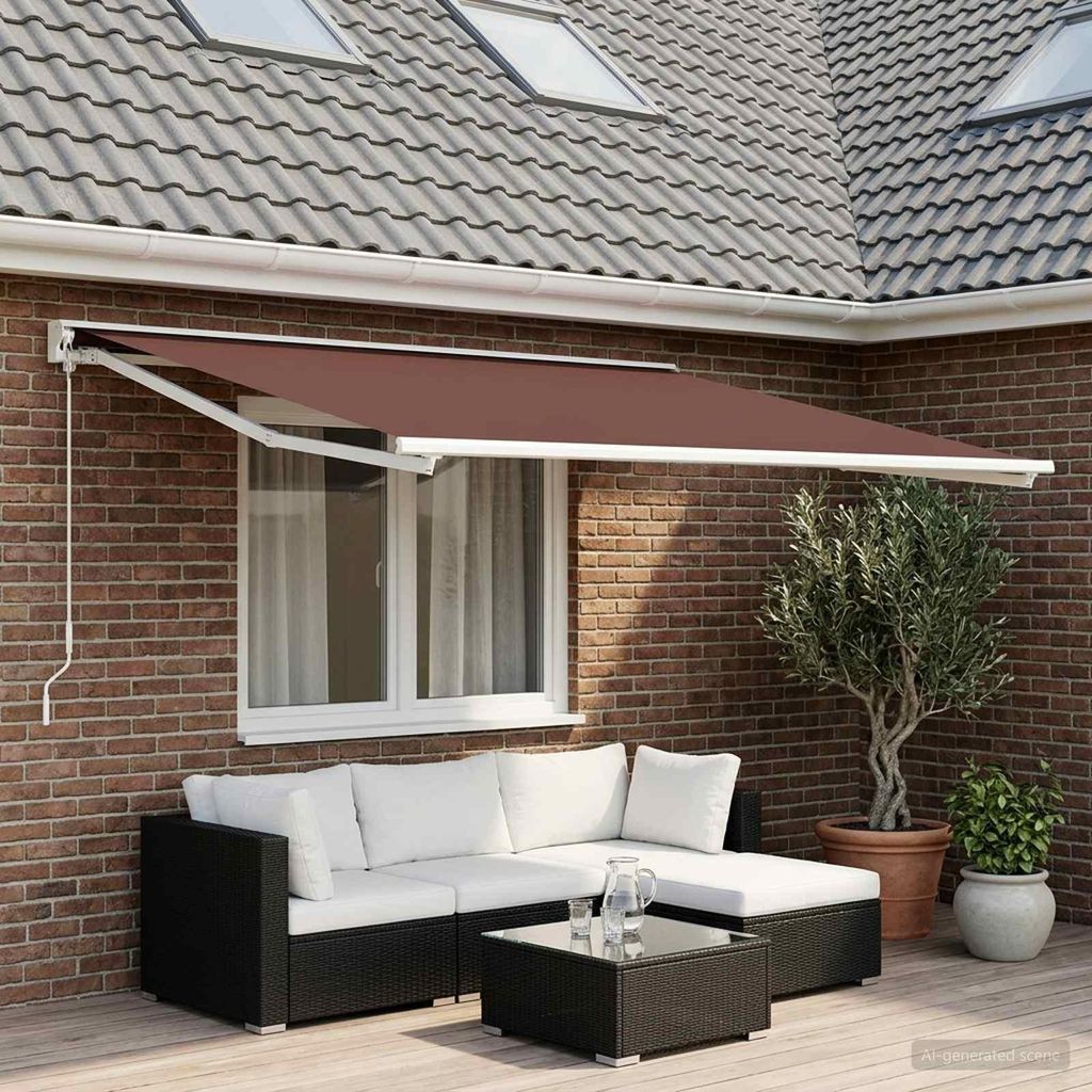 vidaXL Tissu de remplacement pour store, marron, 300 x 250 Image du produit 