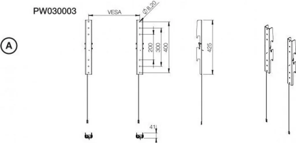 Support Mural SMS LFD Modules Pro II 900 avec Alignement de Précision