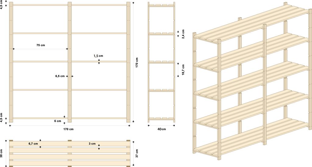 Bücherregal, Holzregal, Standregal, Wandregal, Regal mit 5 Produktbild 11