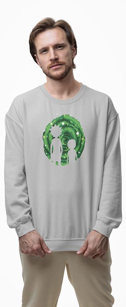 D&B Design Uni Pullover SWMO00047 Rick And Morty HellGrau-Größe S
