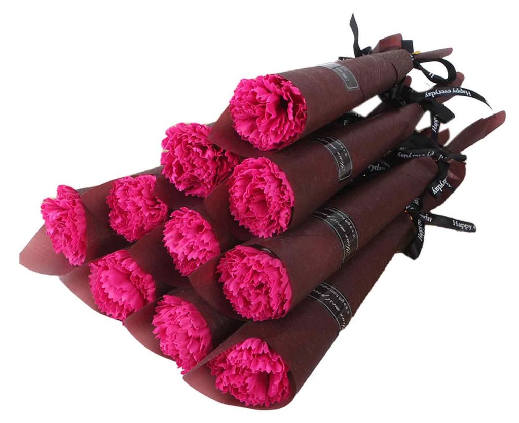 10 Stück Seifenblumen-Strauß mit einzelnen Nelken zum Muttertag – realistische künstliche Blumen als Geschenk für Ihre Liebsten zum Geburtsta...