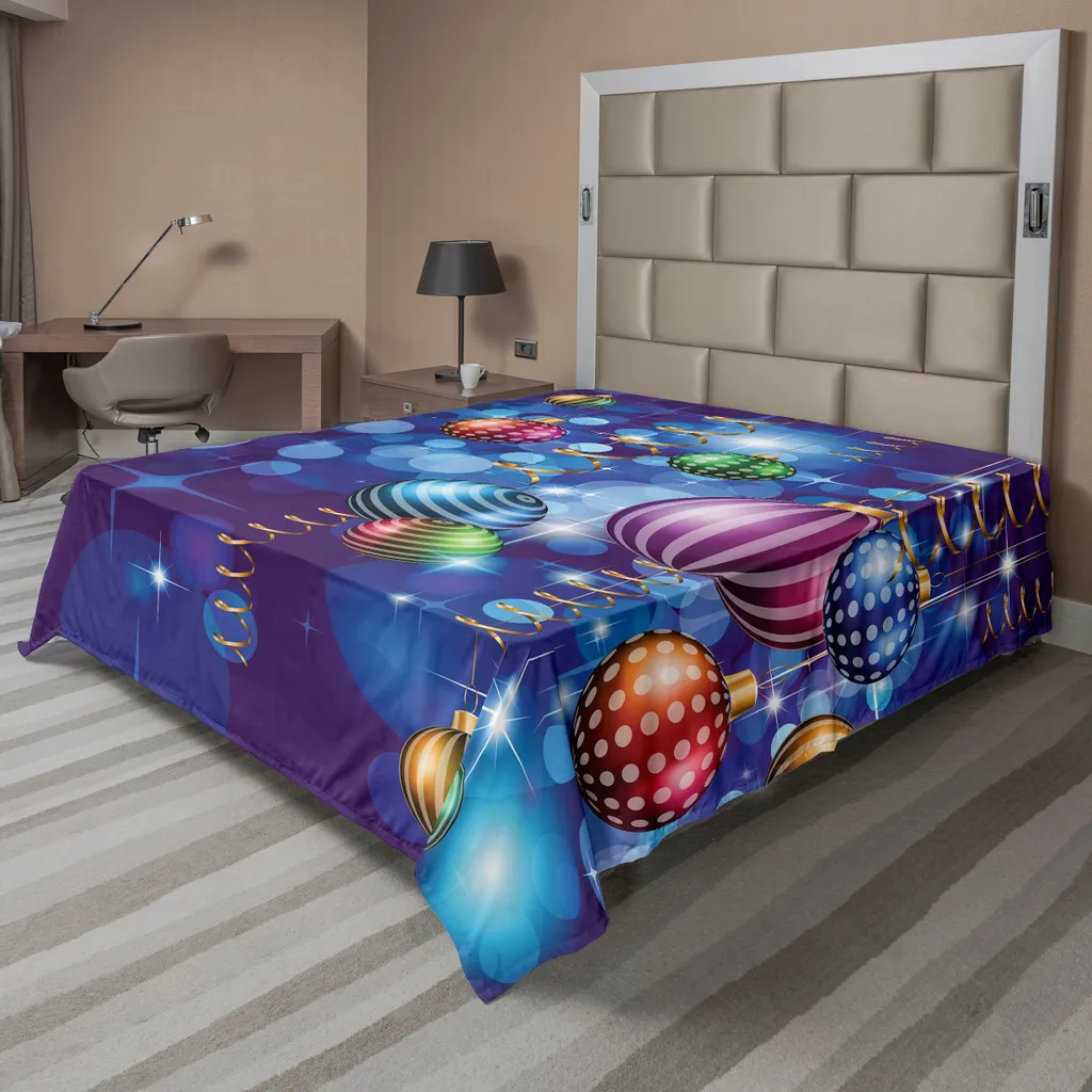 Drap plat Noël ABAKUHAUS avec boules de fête multicolore 244 x 205 cm