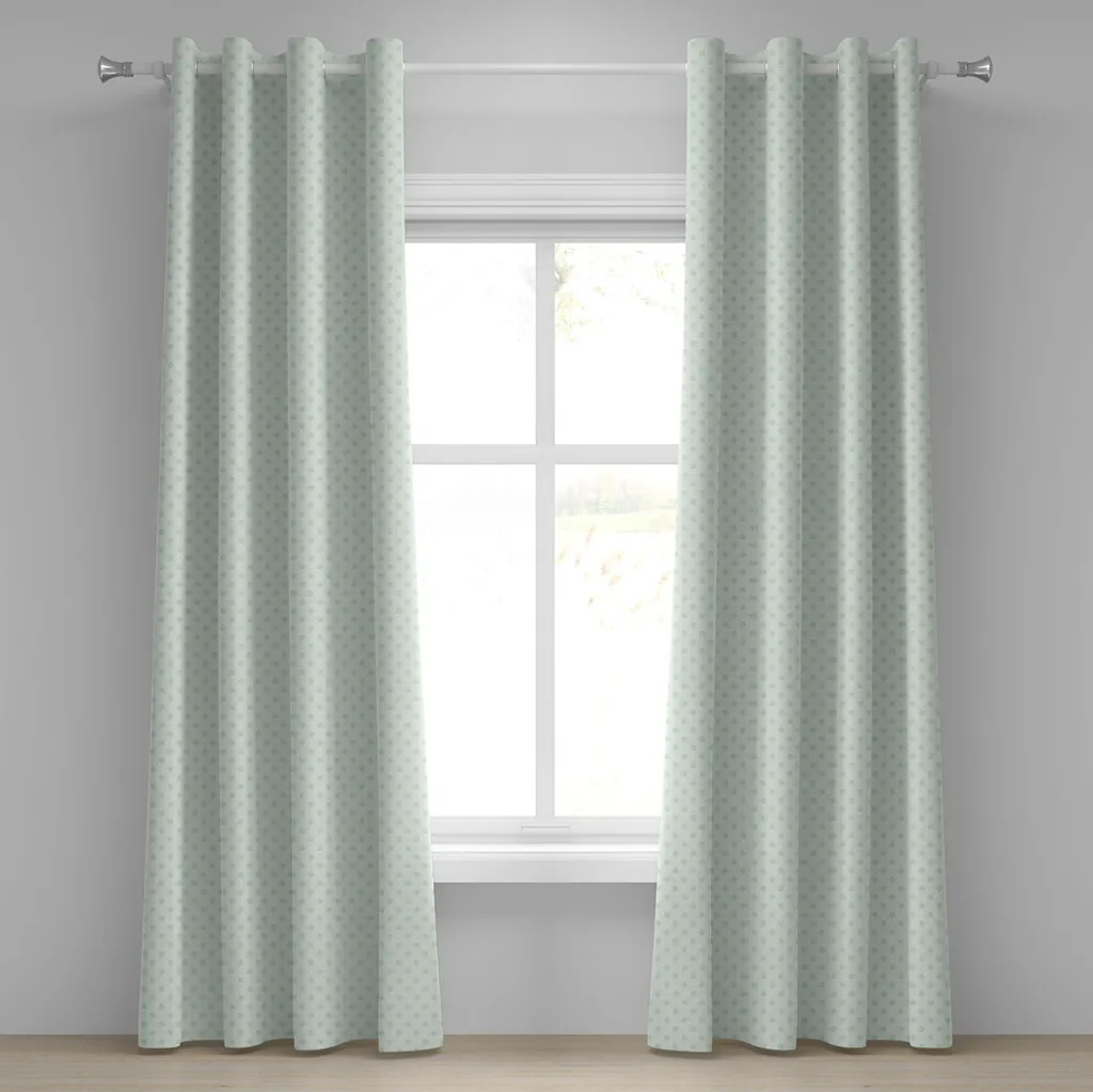 Rideau de décoration pour chambre ou salon - Motif pois menthe rétro