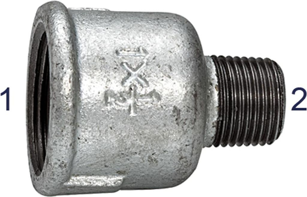 Riegler Reduziermuffe 246, IG/AG, Rp 2 1/2, R 2, schwarzer Temperguss