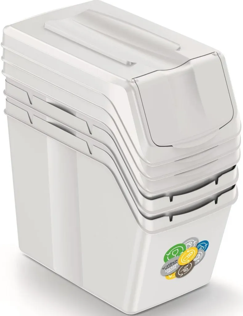 Poubelle de Cuisine pour Tri Sélectif Sortibox Keden - Aspect Frêne
