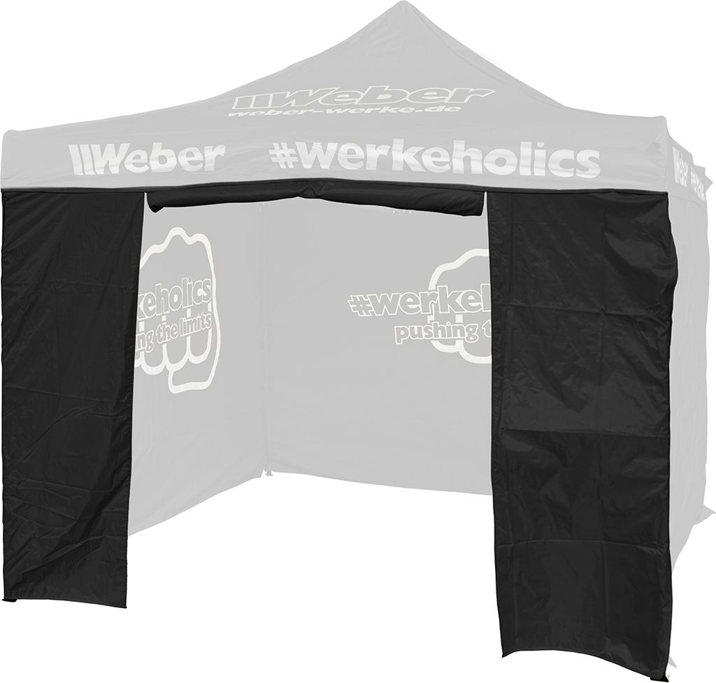 Weber Seitenwand mit Türöffnung für Easy-Up Zelt 3 x 3 m schwarz Klettverschluss Seitenteil für Faltpavillon Weber #werkeholics