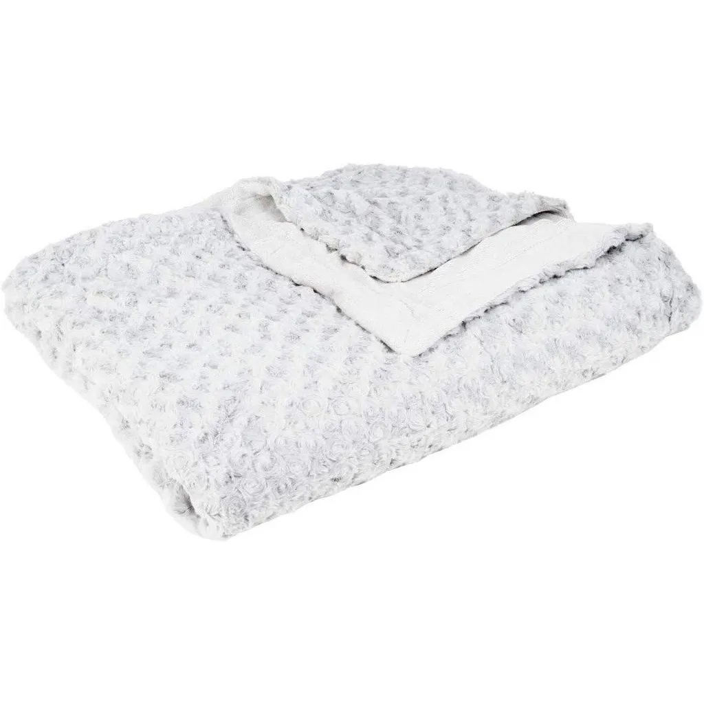 Jeté de lit blanc effet bouclé 180x230 cm - Couvre-lit doux et chic