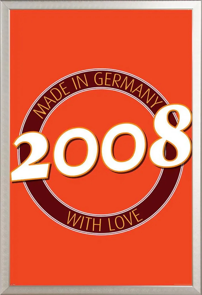 Poster 2008 Germania Compleanno Cornice Alluminio Argento Shinsuke