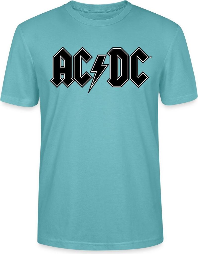 Spreadshirt AC/DC Schwarzes Logo Mit Blitz Uni Bio T-Shirt, XXL, Pastelltürkis