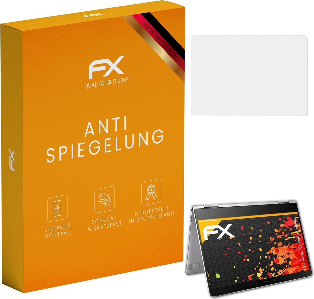 atFoliX FX-Antireflex 2x Schutzfolie kompatibel mit HP Spectre x360 13-w000ng Displayfolie
