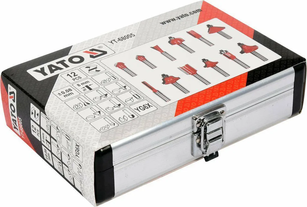 YATO YT-68005 Set Frese Legno Widia 12pz - Offerta Imperdibile