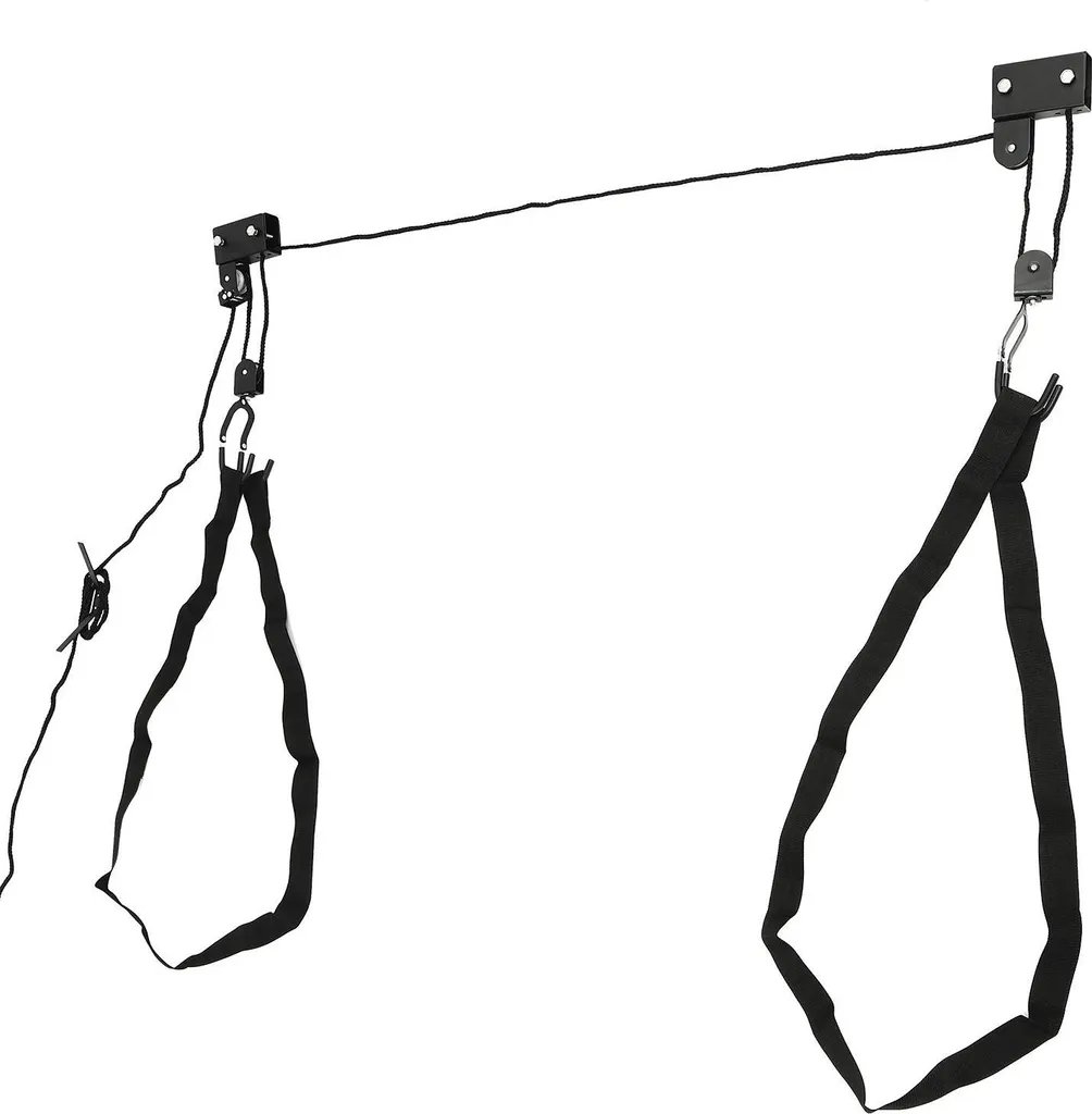 Sollevatore per kayak, montaggio a soffitto, elevata capacità di carico, nero