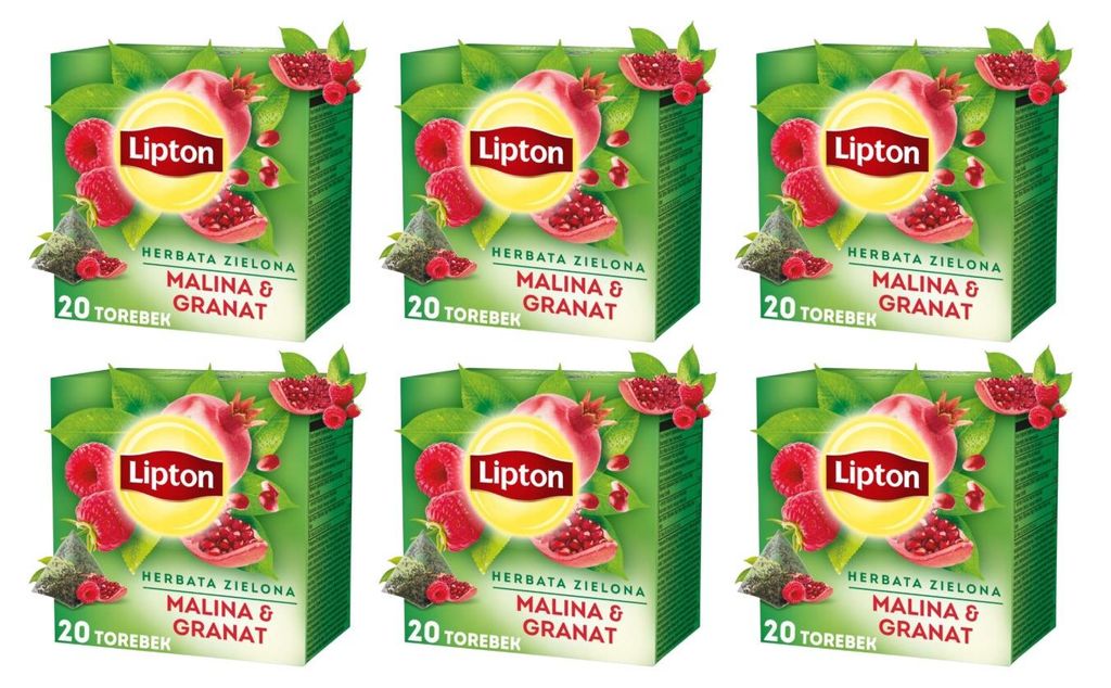 Lipton Grüner Tee Himbeere Granatapfel 6x 20 Teebeutel - Produktbild 