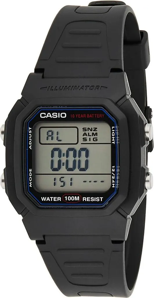 Montre Digitale Homme Casio W-800H Étanche 100m avec Chronomètre