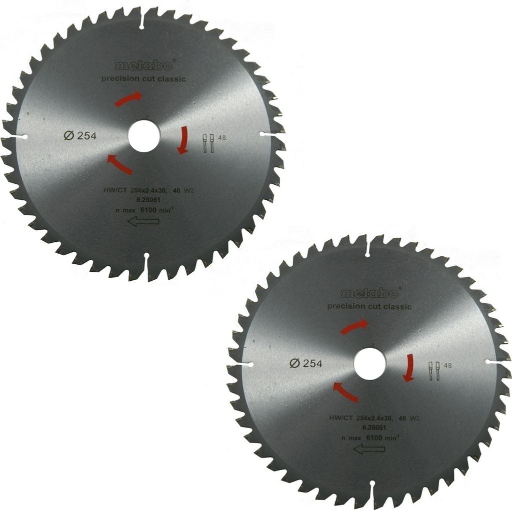 Metabo Kreissägeblatt Sägeblatt 254mm Z48 5°Neg. 2 Stück für Bosch GCM GTS