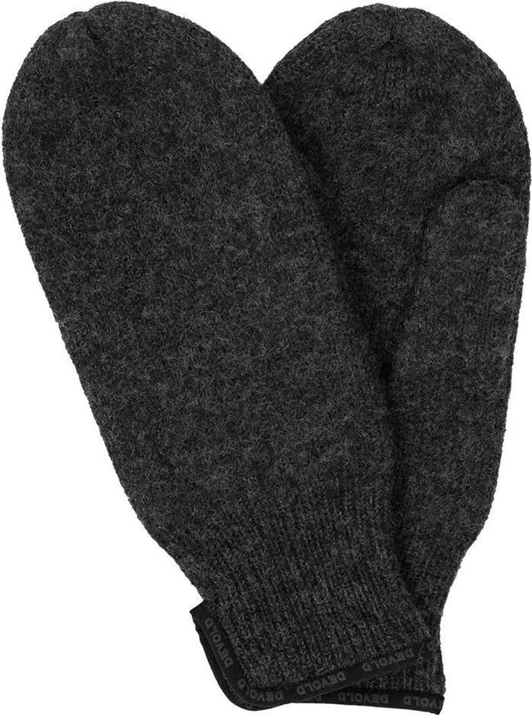 Mouffles en laine Devold Gris M protections thermiques hivernales unies