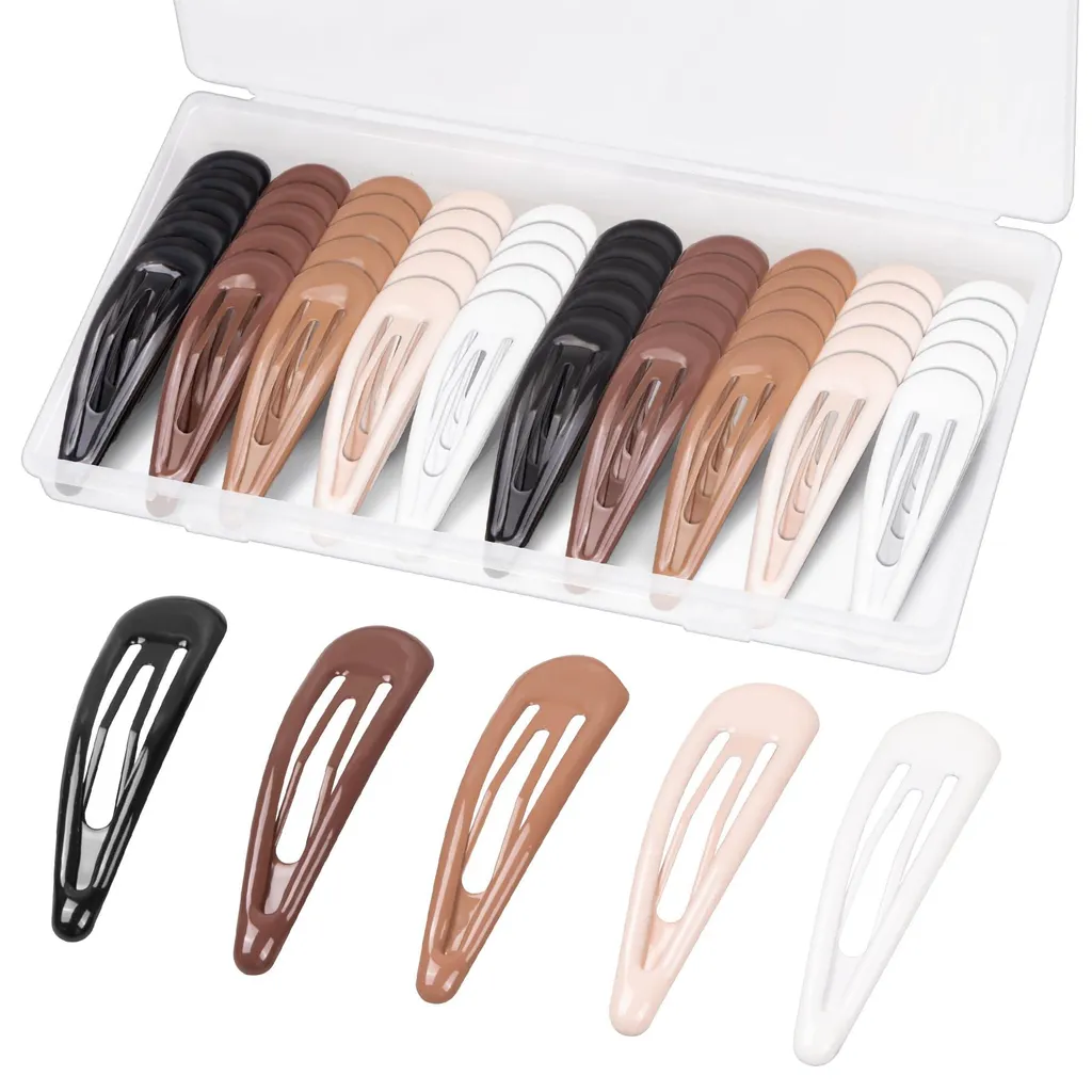 Barrettes métal avec revêtement silicone doux et antidérapant - 50 mm