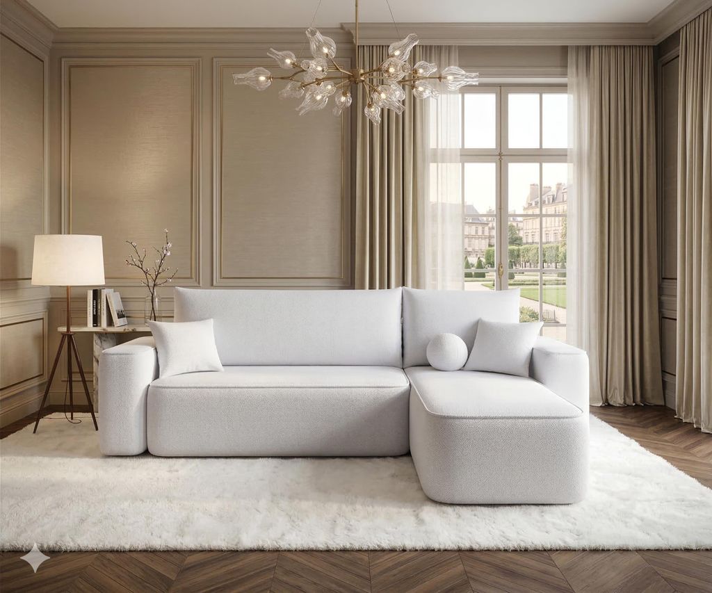 Ecksofa TEXAS Rechts Hellgrau