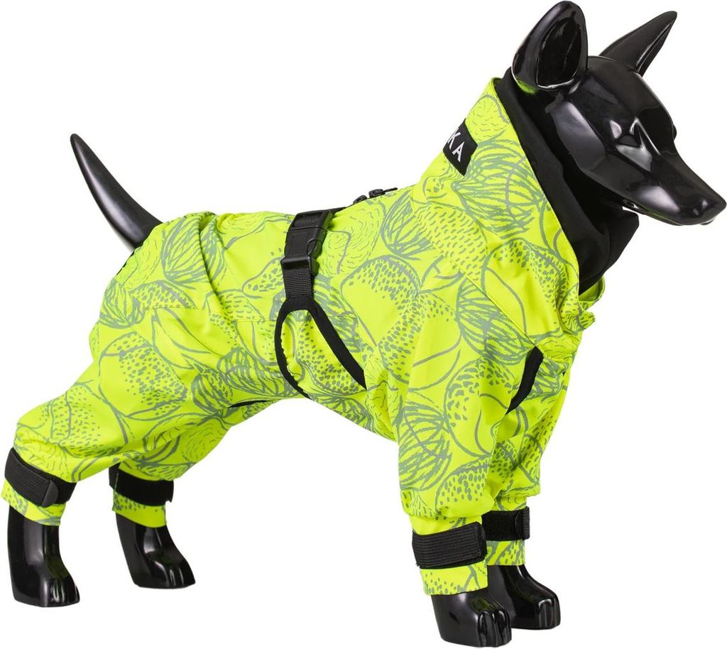 PAIKKA Hunde Regen Overall Neon leicht & reflektierend "Rain Suit neon" gelb