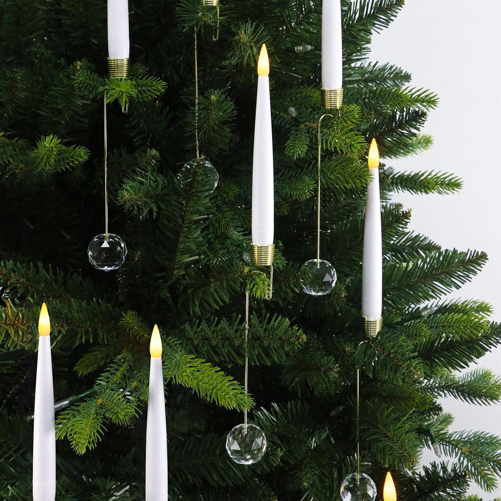 LED Weihnachtsbaumkerzen mit 12 Kristallkugel Haken,12 Produktbild 