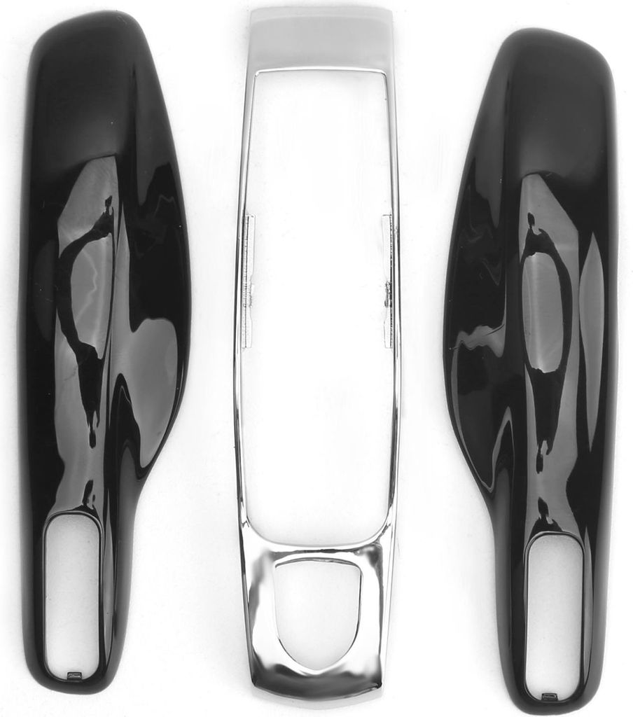 Car Fernschlüssel FOB Case Trim Protective Cover für 911/Panamera Macan Boxster (Black Silver) Noir + Argent