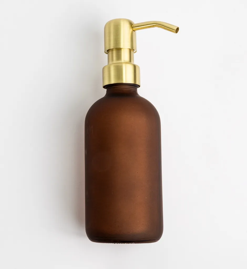 Aesthetic Dispenser Sapone Vetro Marrone e Oro KLEAN 250ml