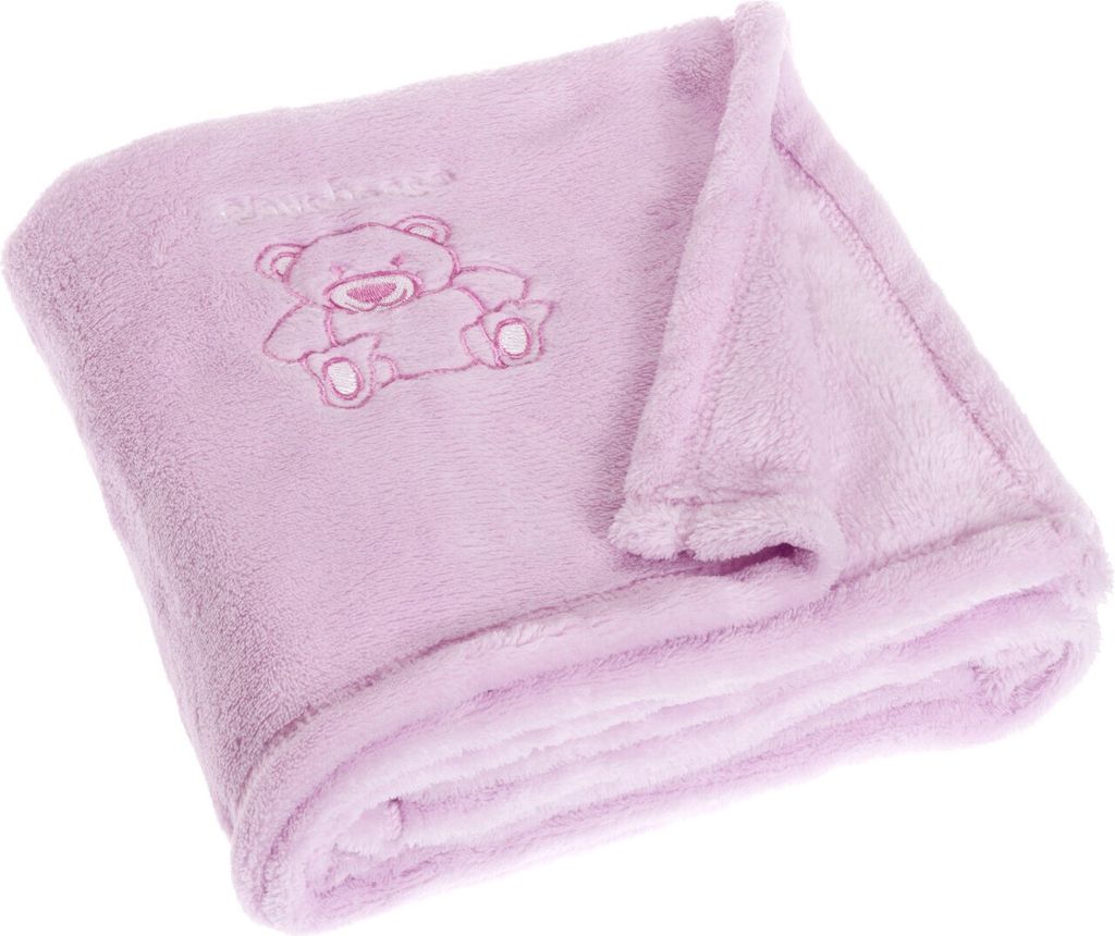 Playshoes Baby Set Fleecedecke, Babydecke Bär 75x100cm Rosa Produktbild 