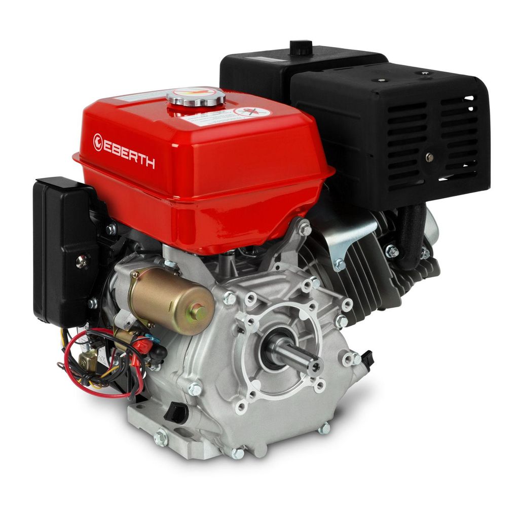 EBERTH 15 PS 11,03 kW Benzinmotor mit 25 mm Ø Welle, E-Start, 17ah 12V Batterie, Standmotor Kartmotor Antriebsmotor mit Ölmangelsicherung