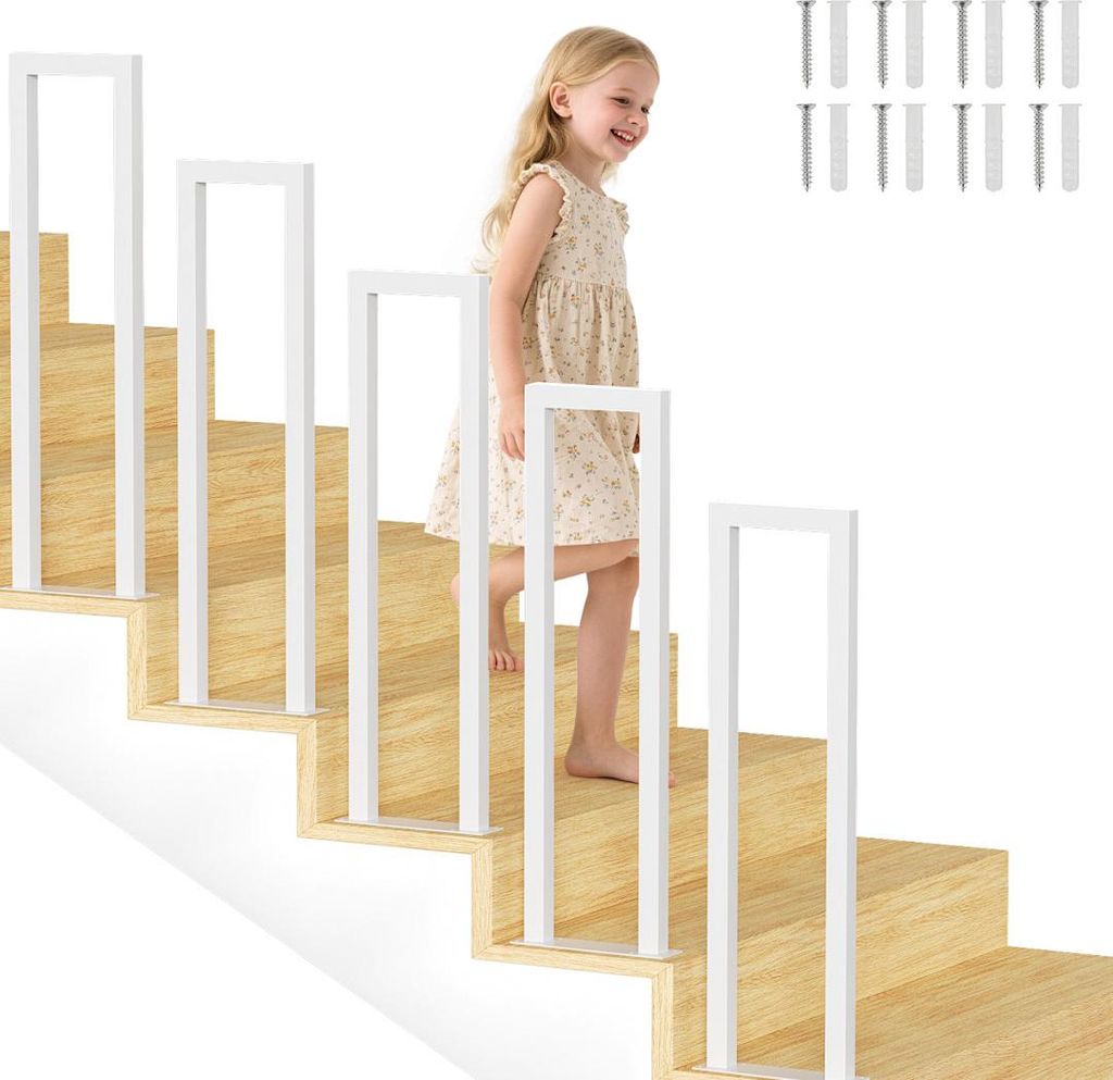 Faziango 85cm U-Form Treppengeländer Weiß Handlauf für Treppen für Universal Innen und Außen , Flure