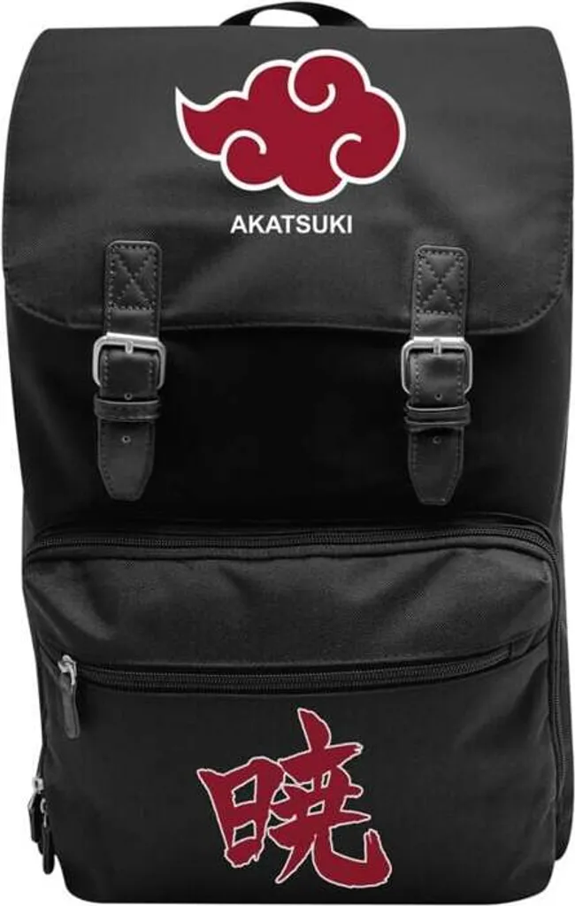 Zaino Scuola Naruto Akatsuki - Zaino Tempo Libero Nero Rosso