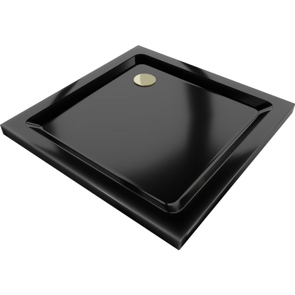 Mexen Flat brodzik kwadratowy slim 80 x 80 cm, czarny, Zdjęcie produktu 