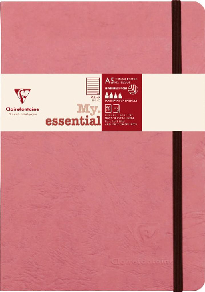 Clairefontaine 5x Notizbuch My.essential, A5 96 Bl liniert Antikrosa 793466C