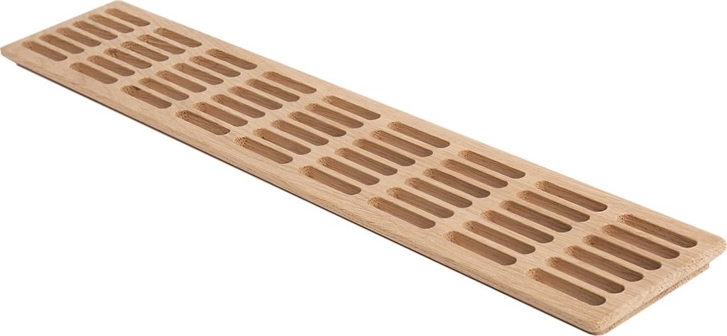 Hochwertiges Vollholz Lüftungsgitter 550mm x 100mm Abluftgitter Saunagitter Heizungsabdeckung Eiche