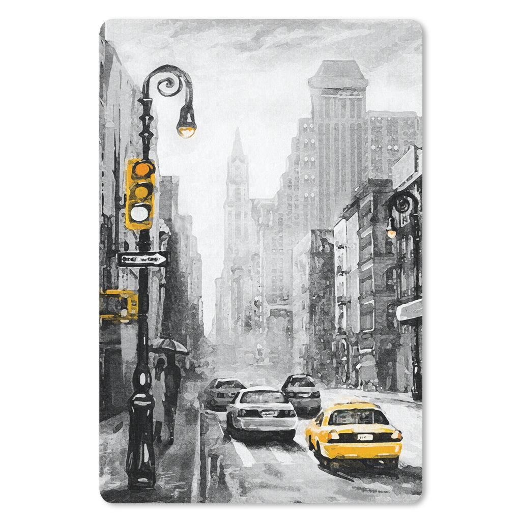 MuchoWow Mauspad Mousepad Gemälde - Ölfarbe - Stadt - Auto 18x27 cm - Mousepads - Maus Mat - Pad - Mausunterlage