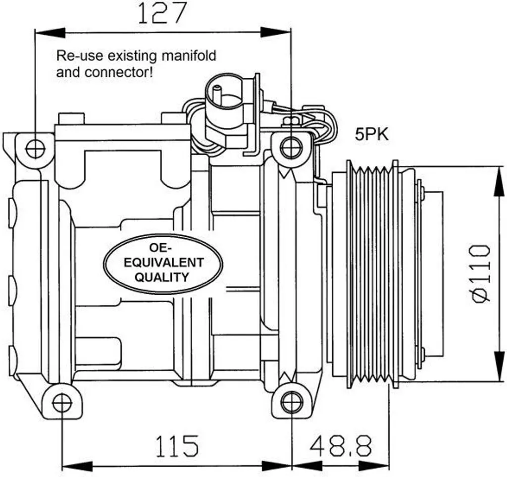 Compresseur de Climatisation NRF 32048 pour BMW Série 3 E36 et Z3 E36