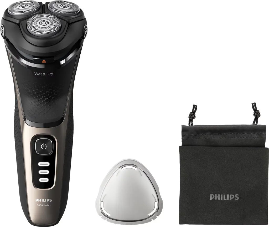 Rasoir Électrique Homme Philips S3242/12 Série 3000 Étanche Noir et Gris