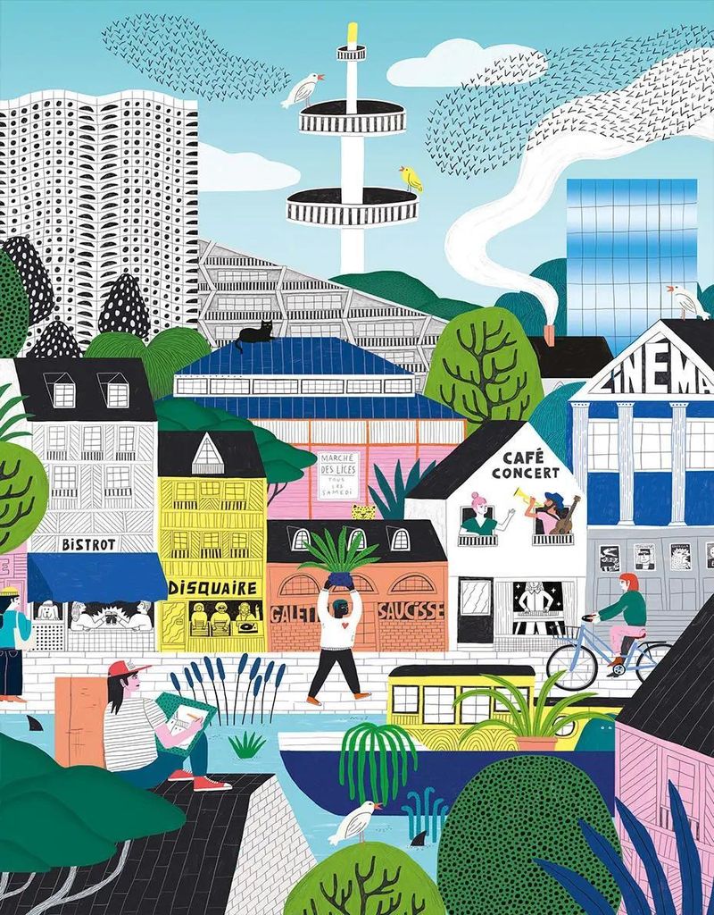 Pieces & Peace Puzzle Rennes Stadt - 1000 Teile Legespiel