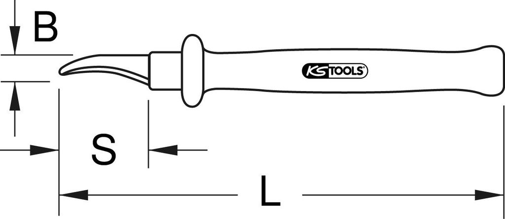 KS Tools Absetzmesser mit Schutzisolierung, 180mm, 117.1328