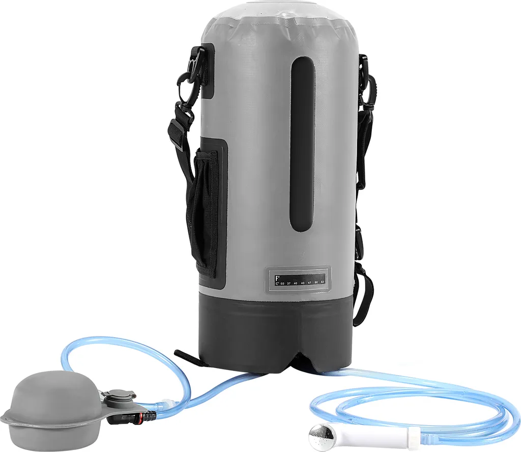 Doccia da Campeggio Portatile 12L Aopunly | Doccia Solare con Pompa a Pedale
