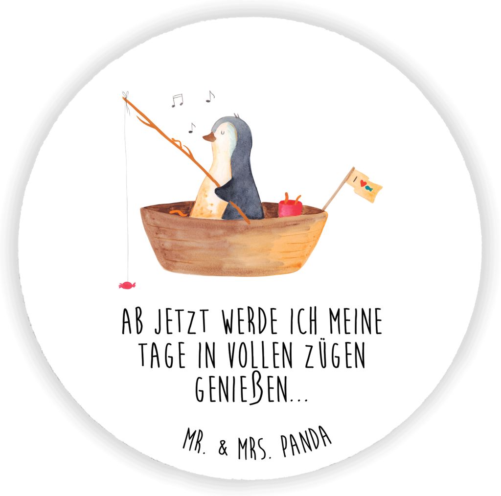 Mr. & Mrs. Panda magnet Pinguin Angelboot - Weiß - Geschenk, pinnwand, für kühlschrank, Optimistisch, Boot, Angeln, Leben, magnettafel, Kühlsch...