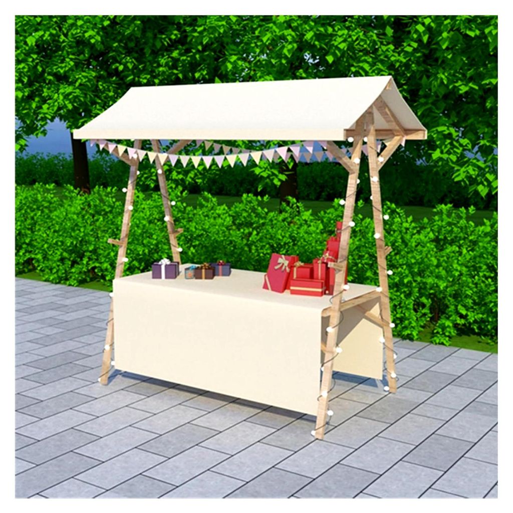 Marktstand, Mobiler Imbisswagen, Weiße Marktstände für Festivals und Strände, Holz-Kiosk 120x60cm 150x60cm, Klappbarer Verkaufsstand