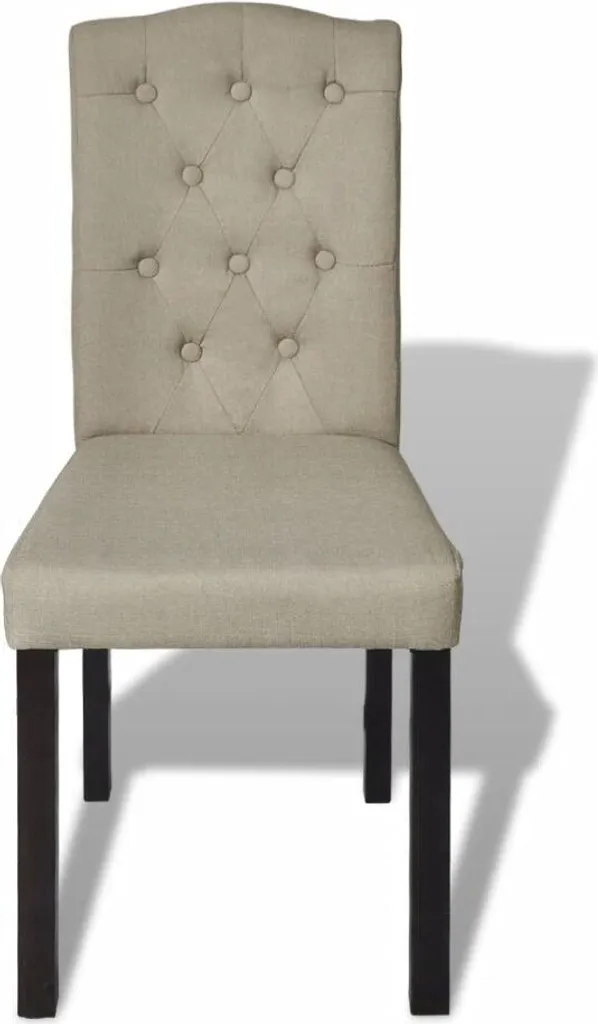 Set de 4 chaises de salle à manger pour repas de famille tissu brun