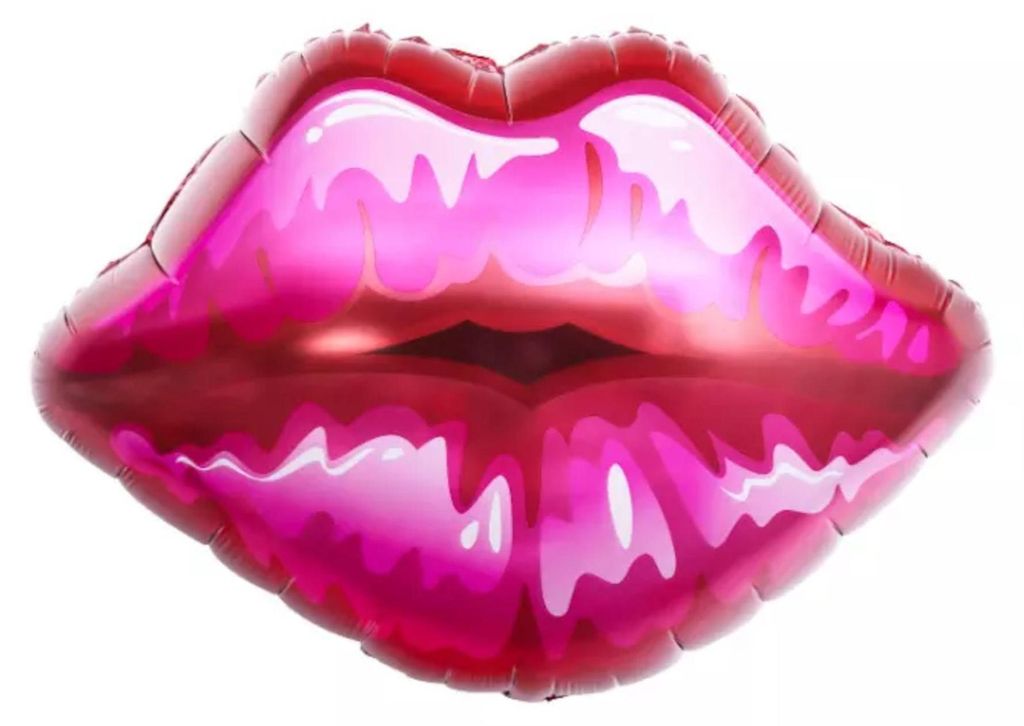 Folienballon Lippen, pink rot, ca. 65,5 x 64,5 cm Produktbild 