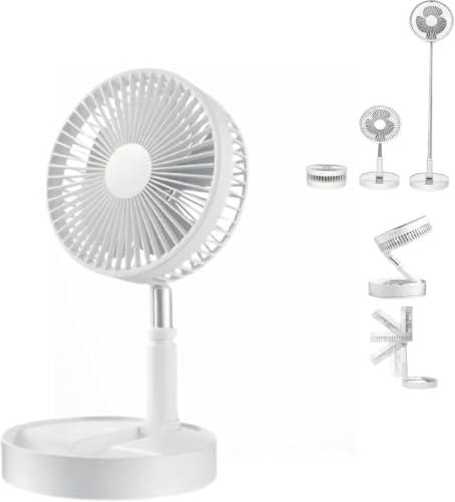 Faltbarer Standventilator, wiederaufladbar, tragbar, leise, Produktbild 
