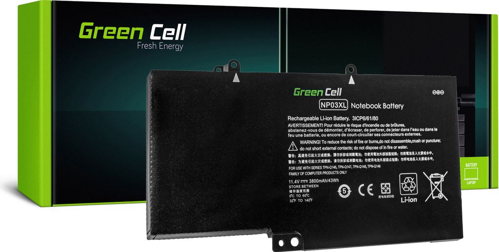Green Cell Laptop Akku NP03XL für HP Envy x360 15-U Pavilion x360 13-A 13-B