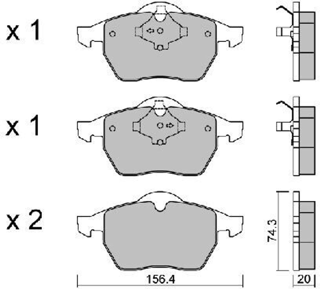 AISIN Bremsbeläge Satz Vorne Bremsklötze für VW PASSAT Variant (3B5) BPVW-1025