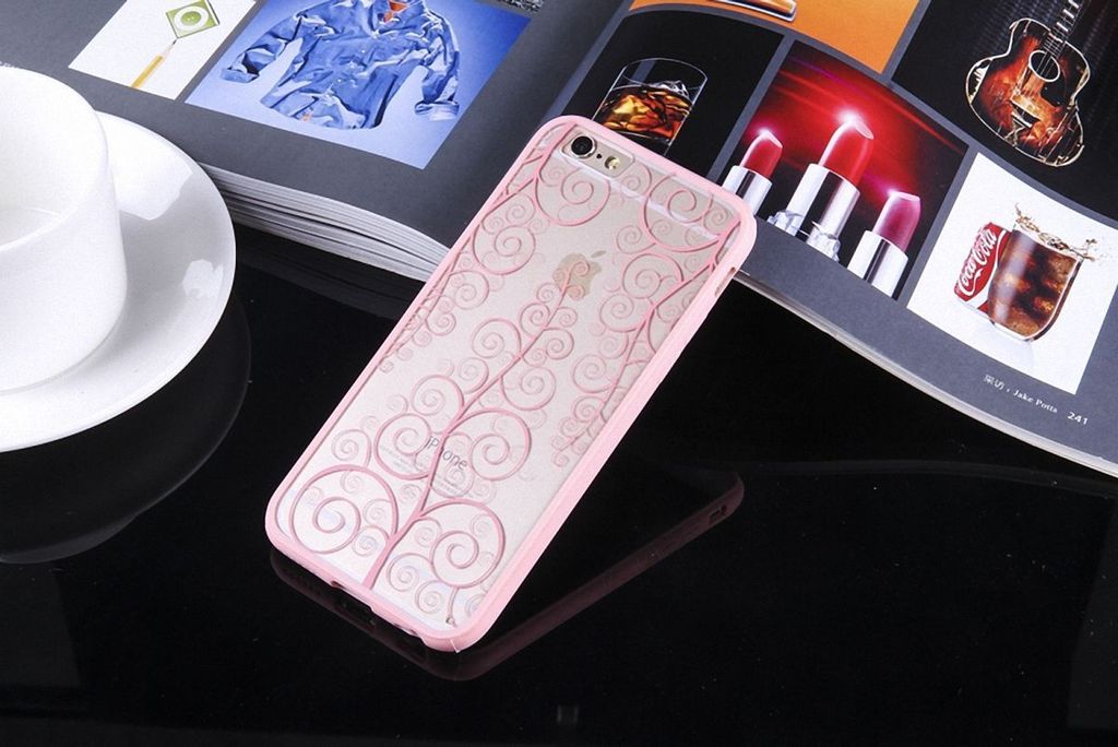 Handy Hülle Mandala für Apple iPhone 6s Plus Design Case Schutzhülle Motiv Blume Cover Tasche Bumper Rosa