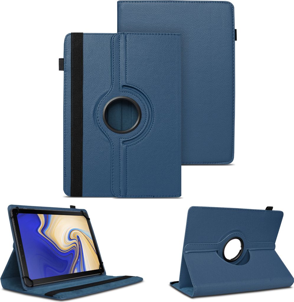 Schutzhülle für PEAQ PET 10980-F628E Tablet Hülle Tasche Case 360 Grad DrehbarFarben:Blau
