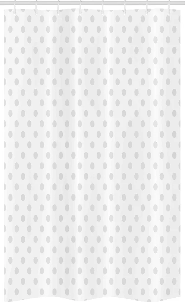 Tenda Doccia 120x180 ABAKUHAUS Polka Dots | Tessuto Grigio e Bianco