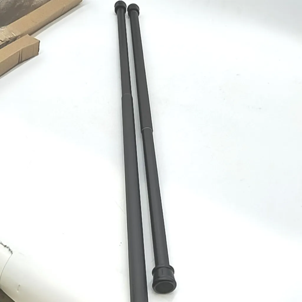 Tringle à rideaux télescopique en métal blanc fixation par pression